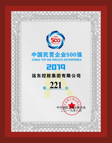 2019年  中国民营企业500强